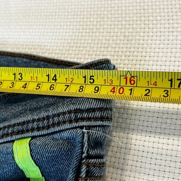 Urban Outfitters BDG Jeans Mens 32 Skinny Stretch Medium Wash Neon Ribbon Stripe - Picture 6 of 11